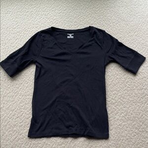 Jones New York Sport Black V-Neck Top 100% cotton women’s small